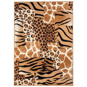 Covor Animal Print Umbuf, Maro/Alb, 80x150 cm, C04-0201106 Covor Animal Print Umbuf, Maro/Alb, 80x150 cm, C04-0201106
