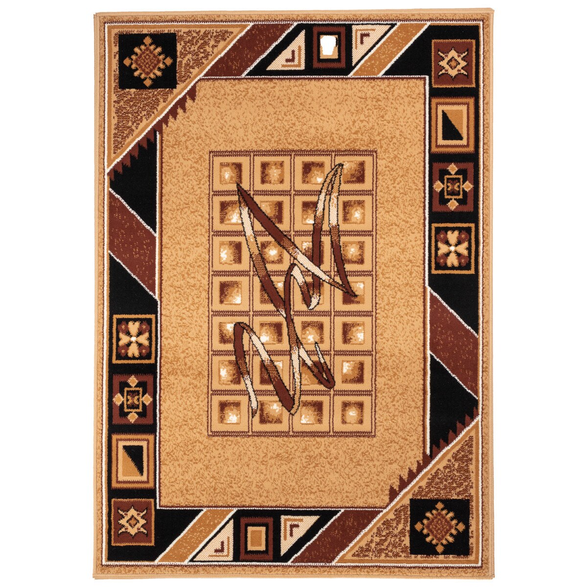 Covor Oriental & Clasic Rufus, Maro/Bej/Negru, 60x110 cm, C05-0201129