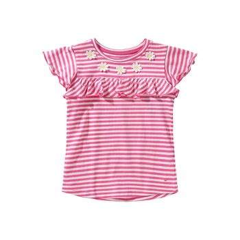 Tricou cu volanas fete, Tom Tailor, alb/roz, 104/110 cm, 3-5 ani Tricou cu volanas fete, Tom Tailor, alb/roz, 104/110 cm, 3-5 ani