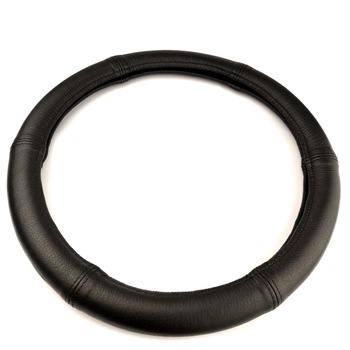 Husa volan din piele naturala, cu manson aderent, diametru 35-37cm, marimea S pentru volan mic Husa volan din piele naturala, cu manson aderent, diametru 35-37cm, marimea S pentru volan mic