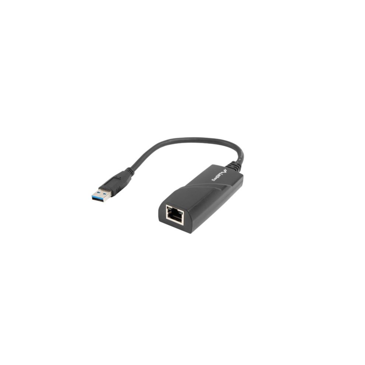 Adaptor LAN USB 3.0 , Lanberg 41870, cu cablu 15 cm, Gigabit Ethernet