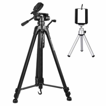 Set Trepied foto telescopic Weifeng WT-3540 universal 61-157 cm si Mini trepied metalic cu suport pentru telefon mobil, model Pufo Premium Set Trepied foto telescopic Weifeng WT-3540 universal 61-157 cm si Mini trepied metalic cu suport pentru telefon mobil, model Pufo Premium