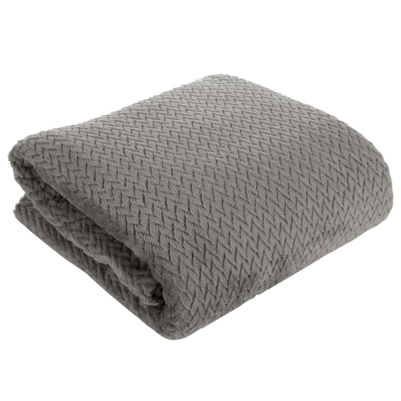 Cuvertura de Pat, Patura pled, Eurofirany, 200x220, Cindy-3, Gri inchis