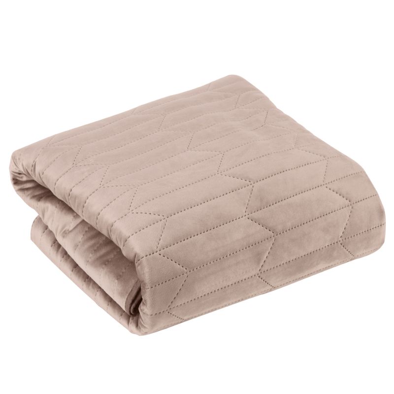 Cuvertura de Pat Catifea Eurofirany, 200x220, SOFIA-1, Cafeniu