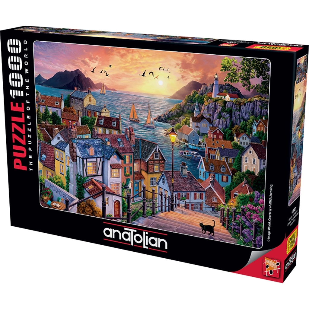 Puzzle Anatolian - Oras de coasta la apus, 1000 piese