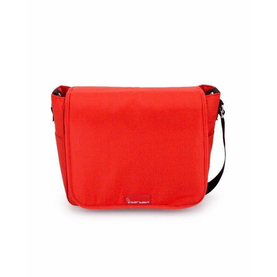 Geanta carucior cu salteluta pentru schimbat scutece, rosie, Interbaby