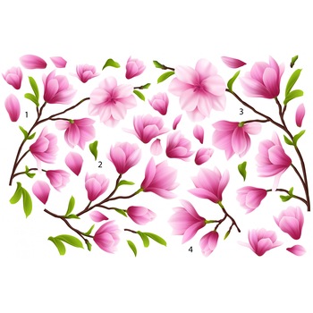 Sticker Flori de Magnolie - 60x90 cm Sticker Flori de Magnolie - 60x90 cm
