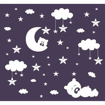 Decor camera bebe - Luna si nori - 135x125 cm Decor camera bebe - Luna si nori - 135x125 cm