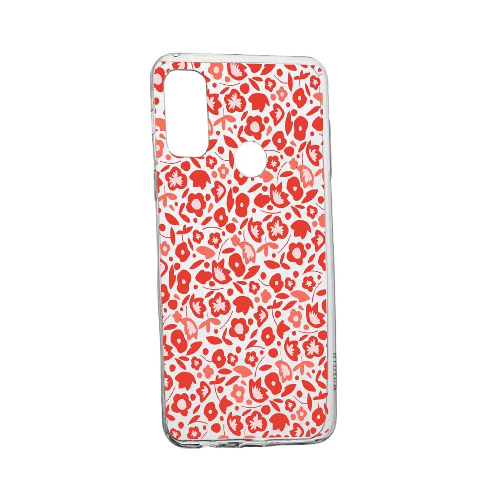 Husa Red Floweres Pattern, pentru Samsung Nord N100, rezistenta la uzura, anti-alunecare, din silicon Premium, 631