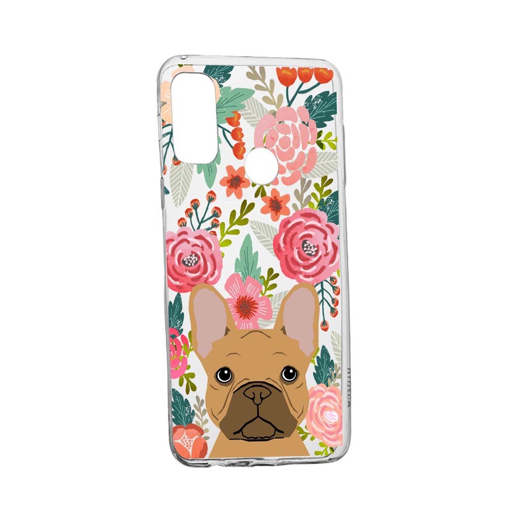Husa Dog and Flowers, pentru Samsung Nord N100, rezistenta la uzura, anti-alunecare, din silicon Premium, 637
