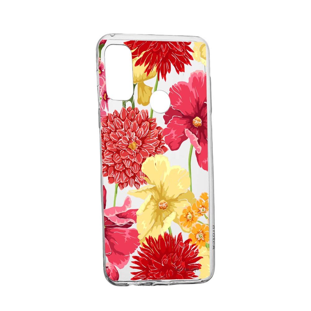 Husa Silicon Flowers Red Yellow, Compatibila Cu Google Pixel 4a 5G, rezistenta la uzura, anti-alunecare, 634