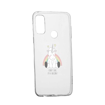Husa Unicorn - I Don't Care, pentru Oppo A53, rezistenta la uzura, anti-alunecare, din silicon Premium, 524 Husa Unicorn - I Don't Care, pentru Oppo A53, rezistenta la uzura, anti-alunecare, din silicon Premium, 524
