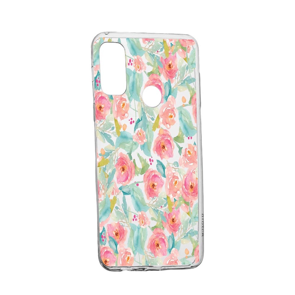 Husa Flori, culorile de pastel, pentru Alcatel 3X (2020), rezistenta la uzura, anti-alunecare, din silicon Premium, 503