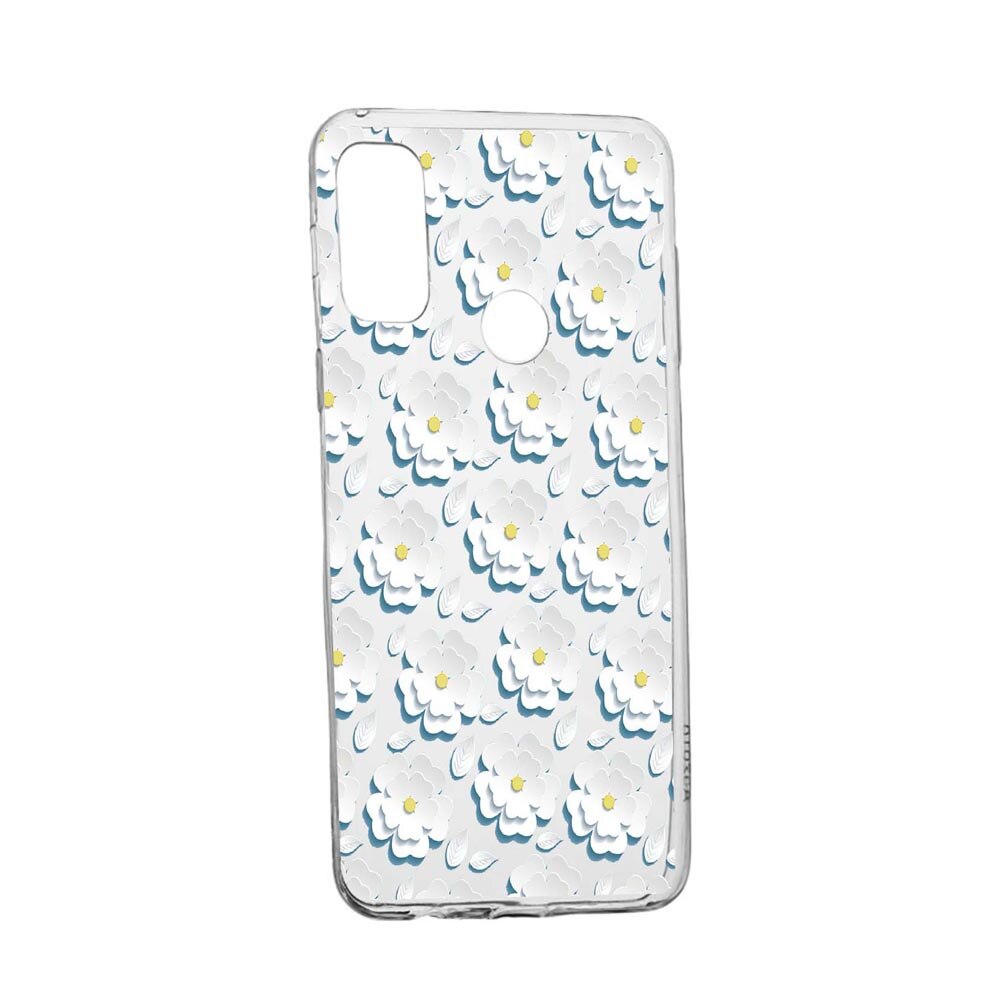 Husa Daisy - White Flower, pentru Alcatel 3X (2020), rezistenta la uzura, anti-alunecare, din silicon Premium, 683