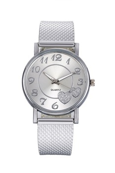 Ceas de dama Silver Love, cadran negru si curea siliconata, lungime ajustabila Ceas de dama Silver Love, cadran negru si curea siliconata, lungime ajustabila