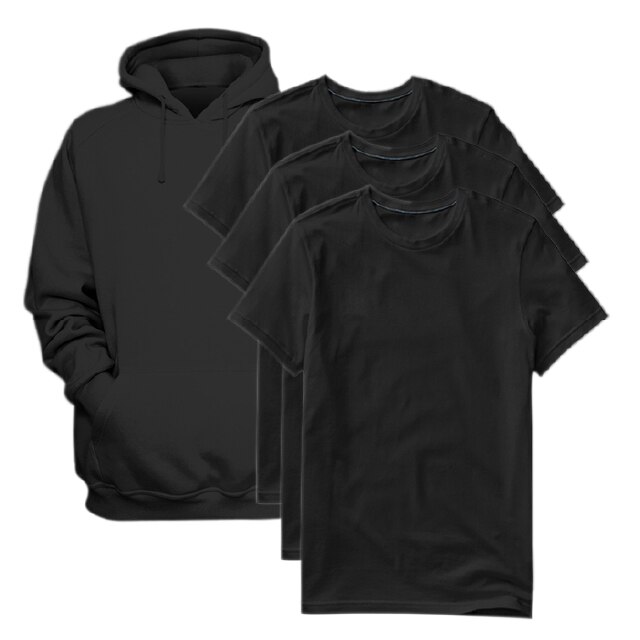 Set hanorac si tricouri negre copii