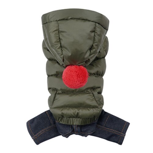 Salopeta caini PUPPY ANGEL PomPom PA-OW512, khaki, XL