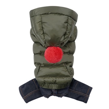 Salopeta caini PUPPY ANGEL PomPom PA-OW512, khaki, 3XL Salopeta caini PUPPY ANGEL PomPom PA-OW512, khaki, 3XL