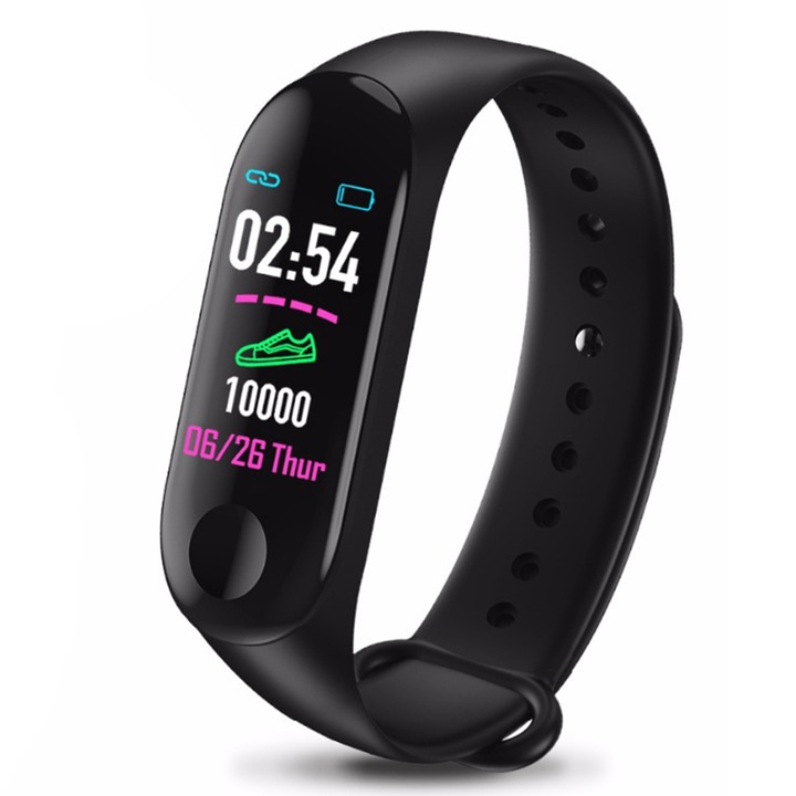 Фитнес гривна M3 Band, Bluetooth, Черна
