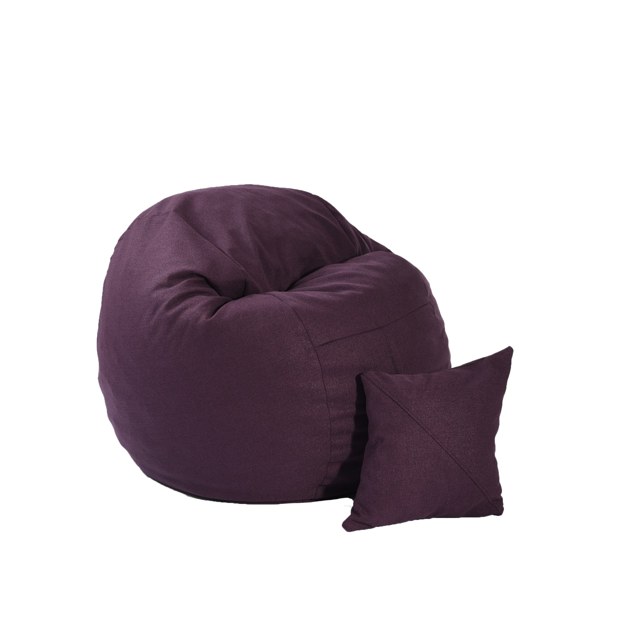 Set Fotoliu Puf Matusalem si perna decorativa Fancy Purple (Gama Premium Textil) umplut cu fulgi de burete memory mix