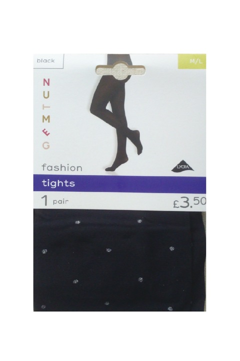 Dres Nutmeg, Model buline argintii, 50 den, Microfibra, Negru