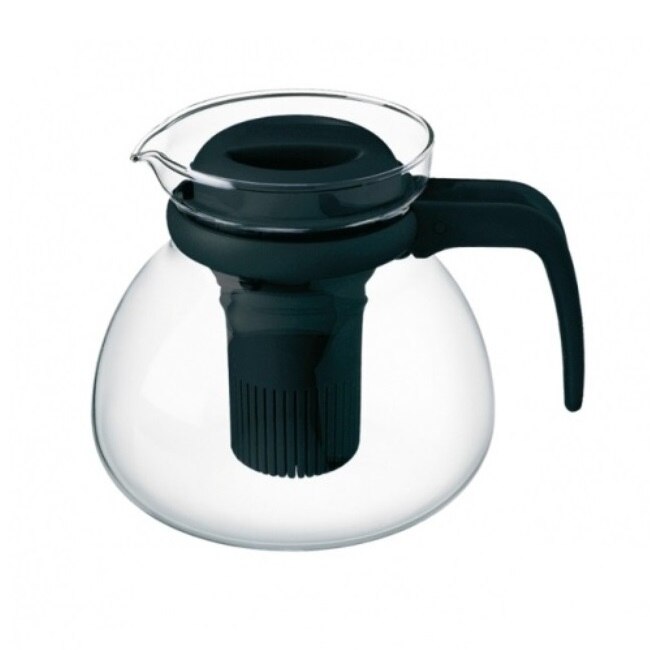 Cana din sticla termorezistenta Simax, 1.50 l, cu capac din plastic, cu compartiment pentru ceai
