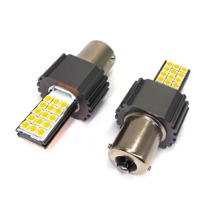 P21W LED izzók 2db BA15S 12-24V CANBUS narancs készlet 2x1800lm
