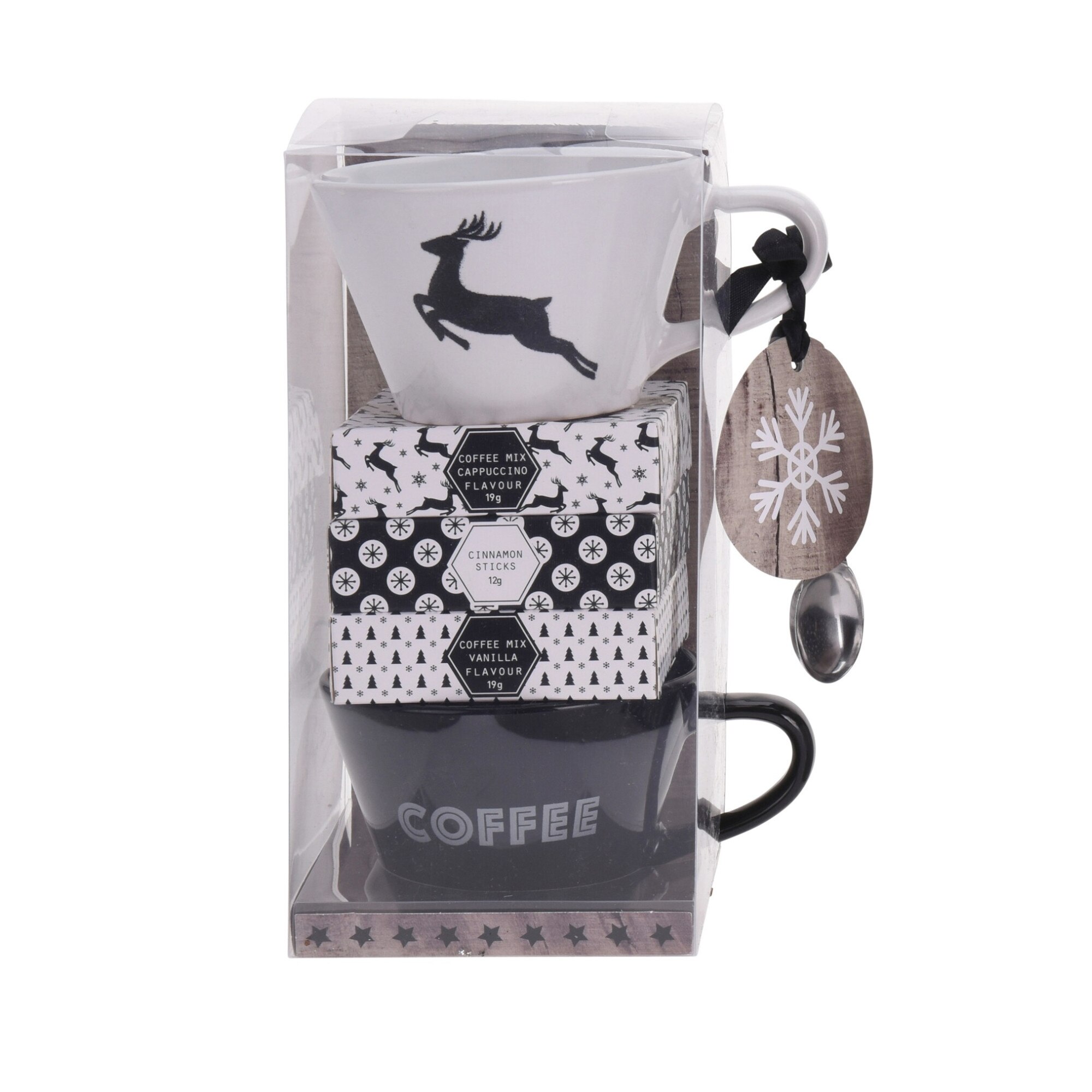 Set cana cadou 6 piese, alb/negru