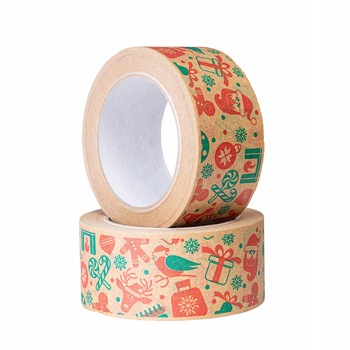 Banda Autoadeziva Personalizata Christmas / Craciun Kraft Paper 48mm x50m , set 2 role Banda Autoadeziva Personalizata Christmas / Craciun Kraft Paper 48mm x50m , set 2 role