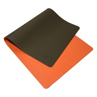 Mapa birou din piele Pu, pentru protectie birou, cu doua fete, Verde/Portocaliu, 80x40 cm