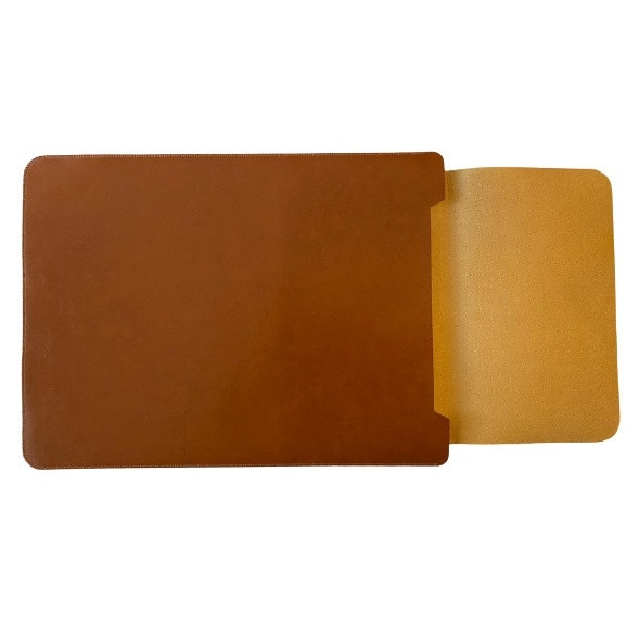 Husa laptop MacBook 13 inch din piele cu pad pentru Apple MacBook Culoare Caramiziu