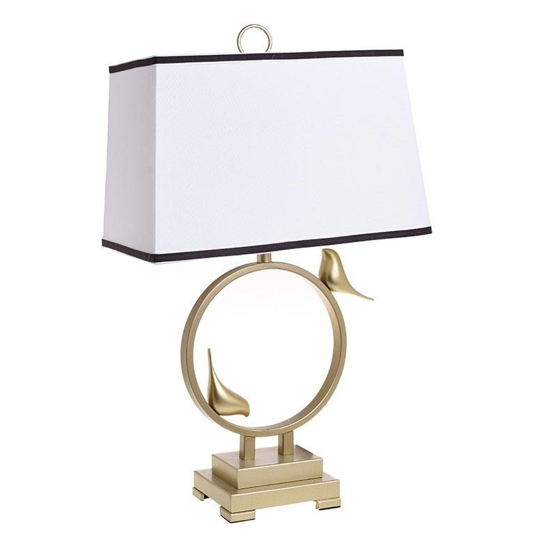 Veioza metalica Golden White Birds 38 cm x 22 cm x 63 cm, E27, 60W