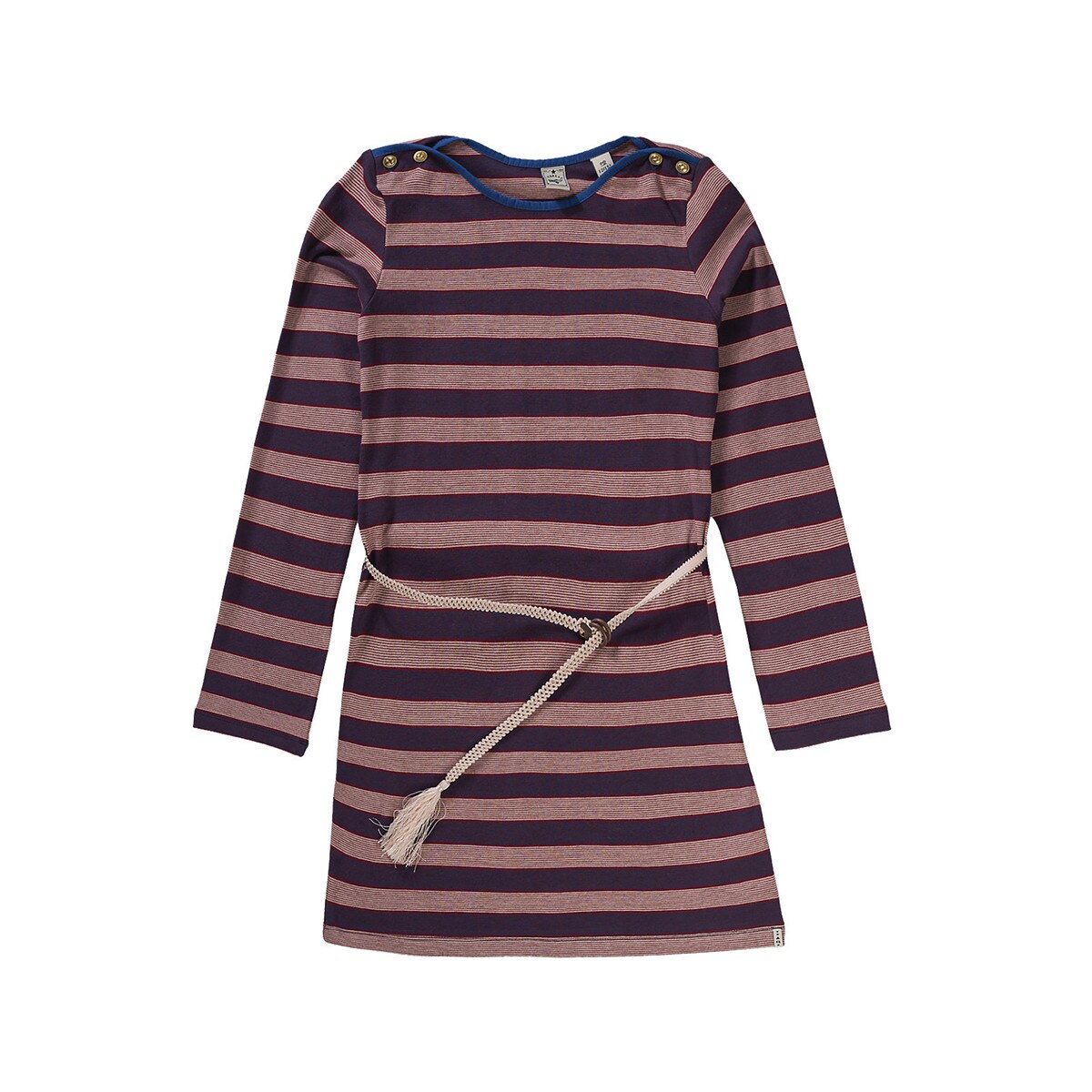 Rochie tricot cu dungi fete, Scotch&Soda, roz/mov, 128 cm, 7-8 ani