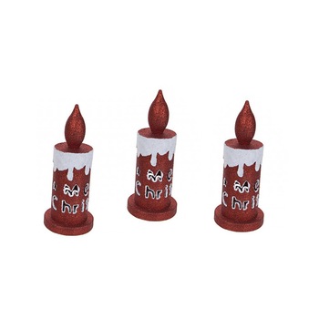 Set 3 lumanari cu sclipici PMS, culoare schimbatoare, 17,5 cm Set 3 lumanari cu sclipici PMS, culoare schimbatoare, 17,5 cm