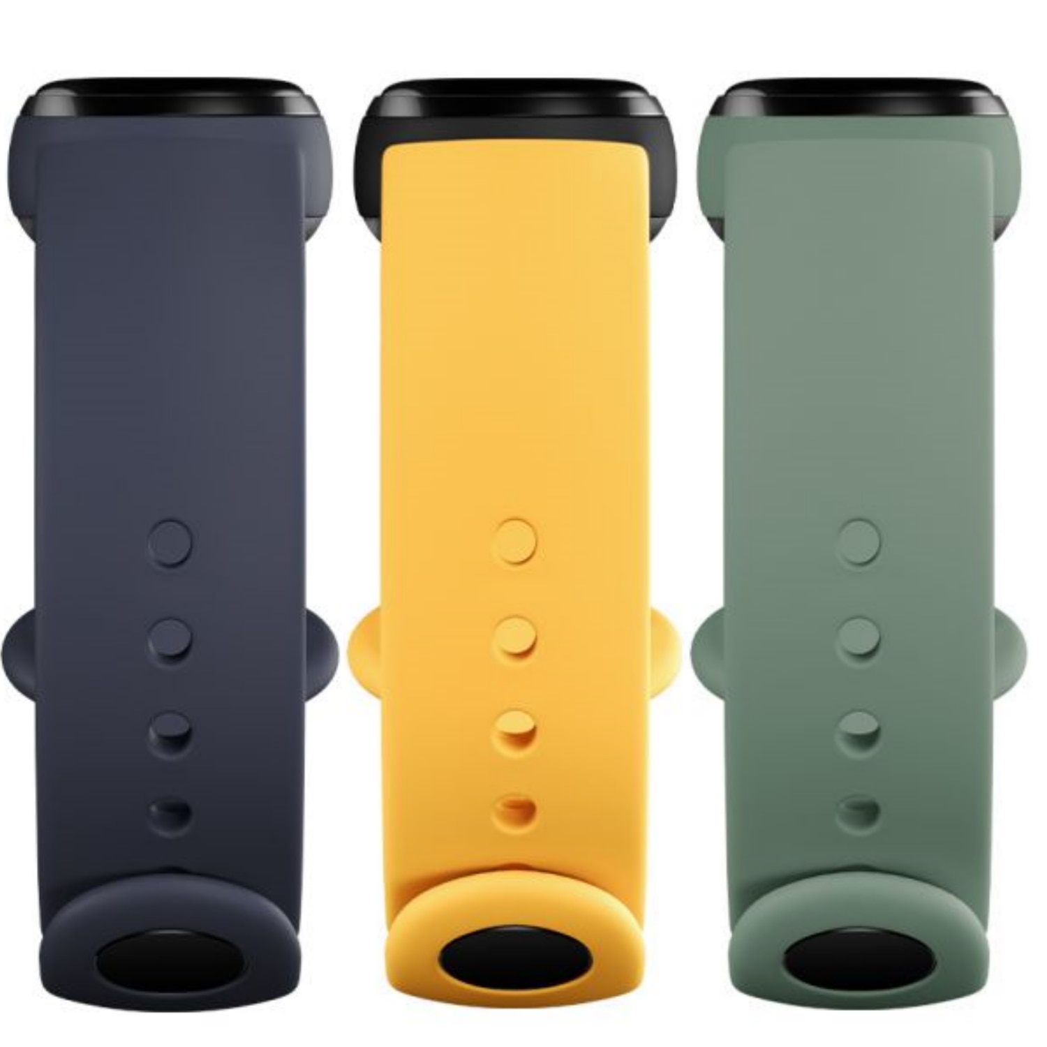 Curea compatibila cu Xiaomi Mi Band 5, TPU (set 3 buc.) - Blue, Yellow, Mint