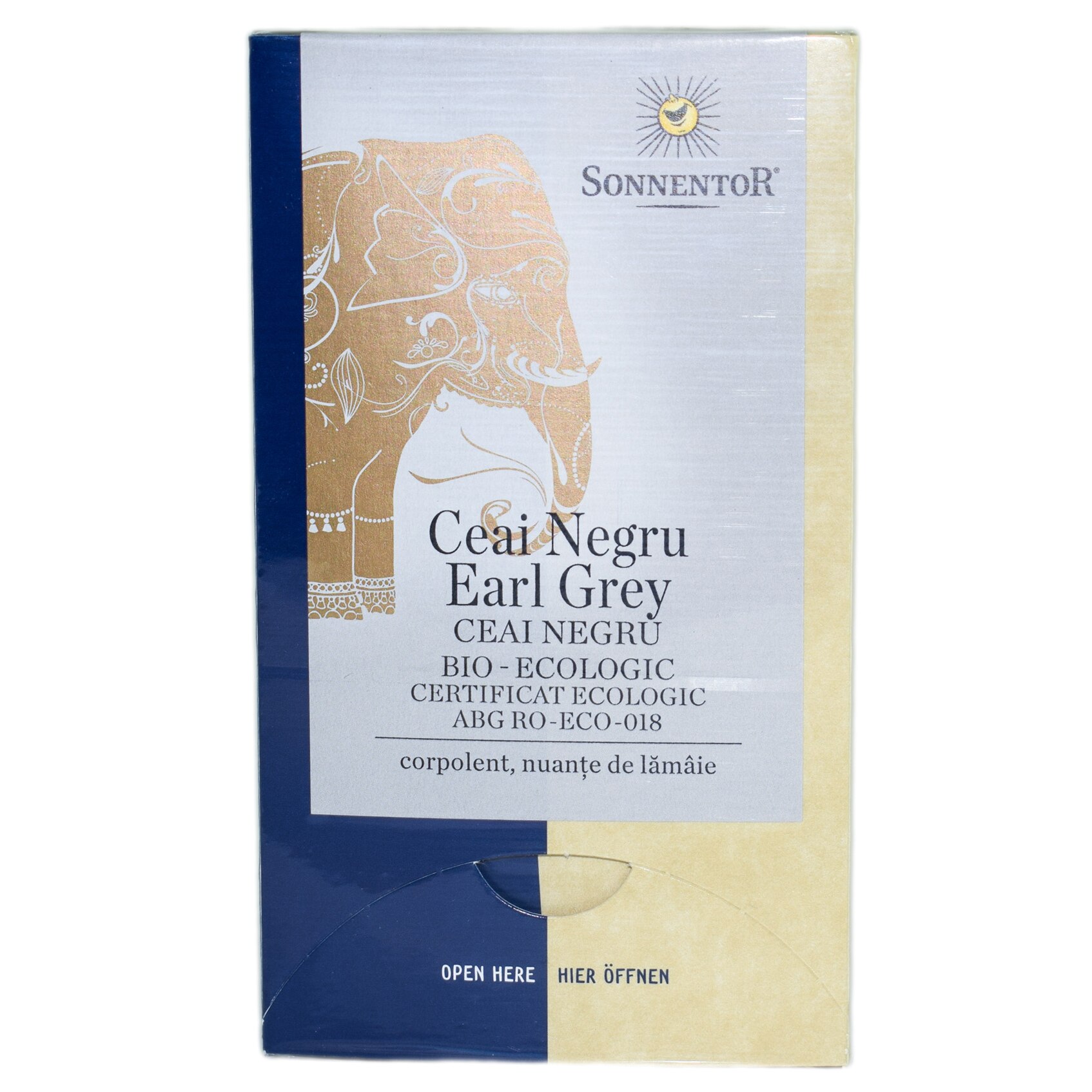Ceai Bio Negru Earl Grey, 18 pliculete, Sonnentor