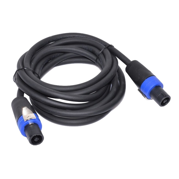 Cablu audio cu conectori Speak-On tata cu 4 contacte elSales ELS-CSO5 , lungime 5 metri , negru/albastru