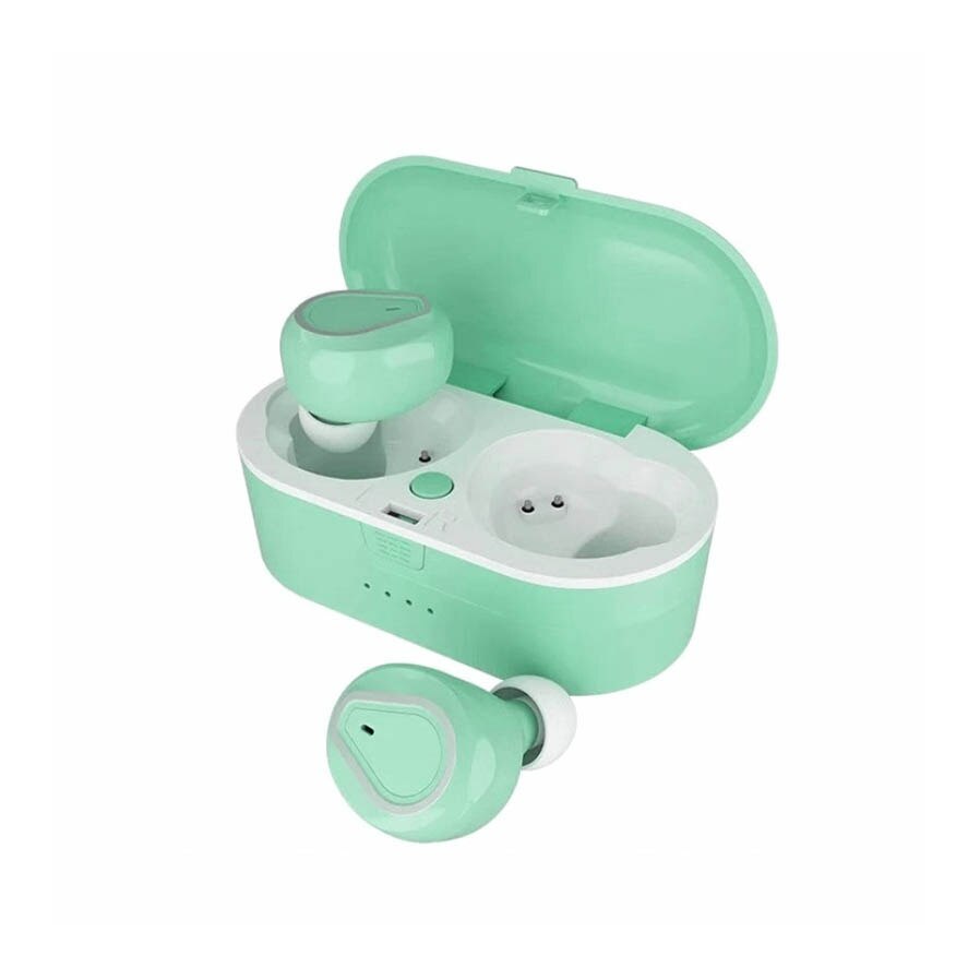 Casti wireless TWS 208, functie bluetooth 5.0, super bass, carcasa impermeabila, compatibil android si IOS, Verde