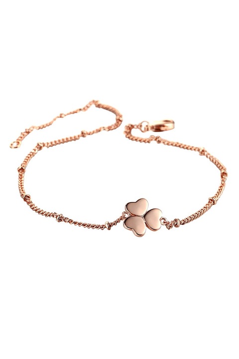 Bratara Eleganta, din lantisor subtire, cu medalion trifoi, Rose