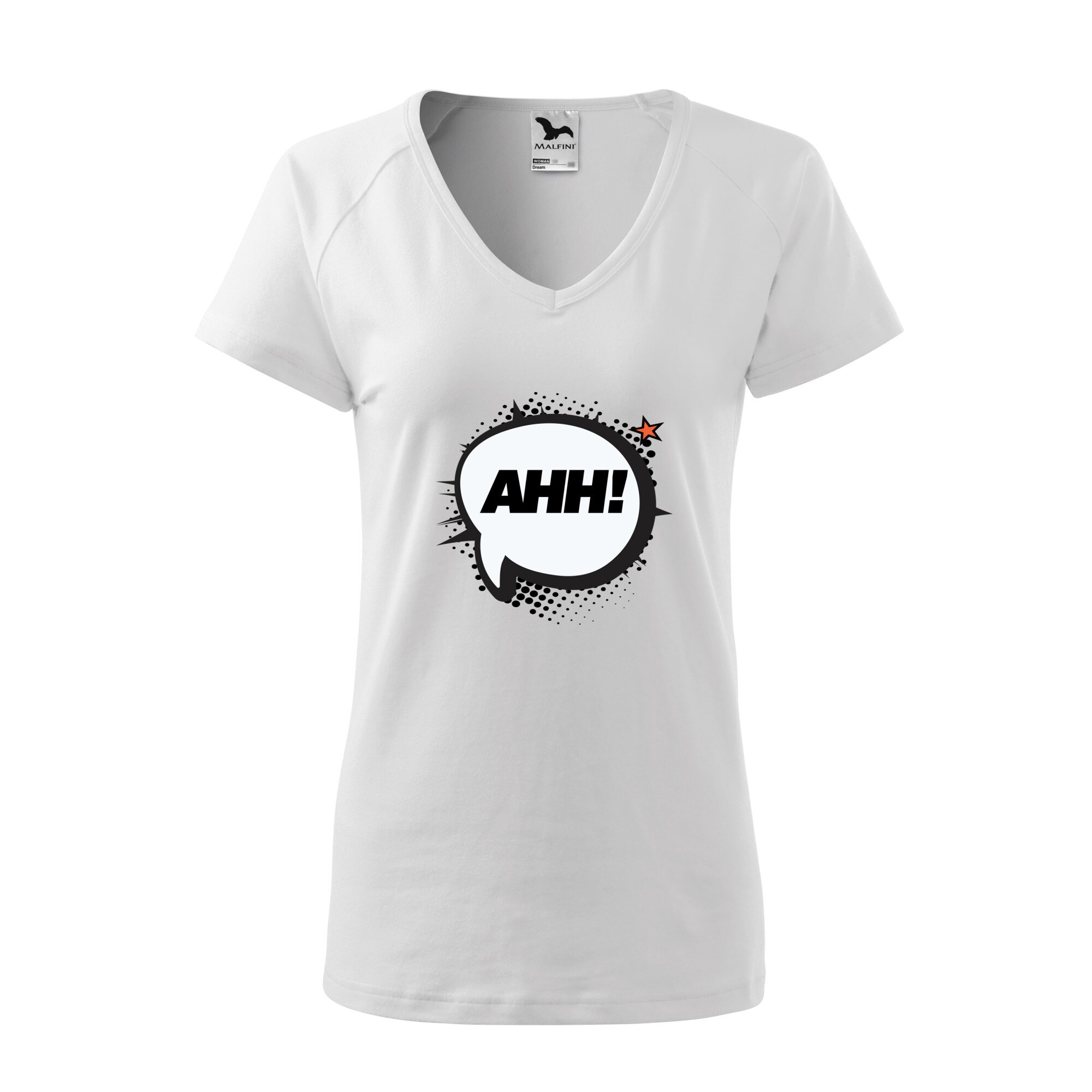 Tricou dama, Malfini, Comic Ahh, Alb, L