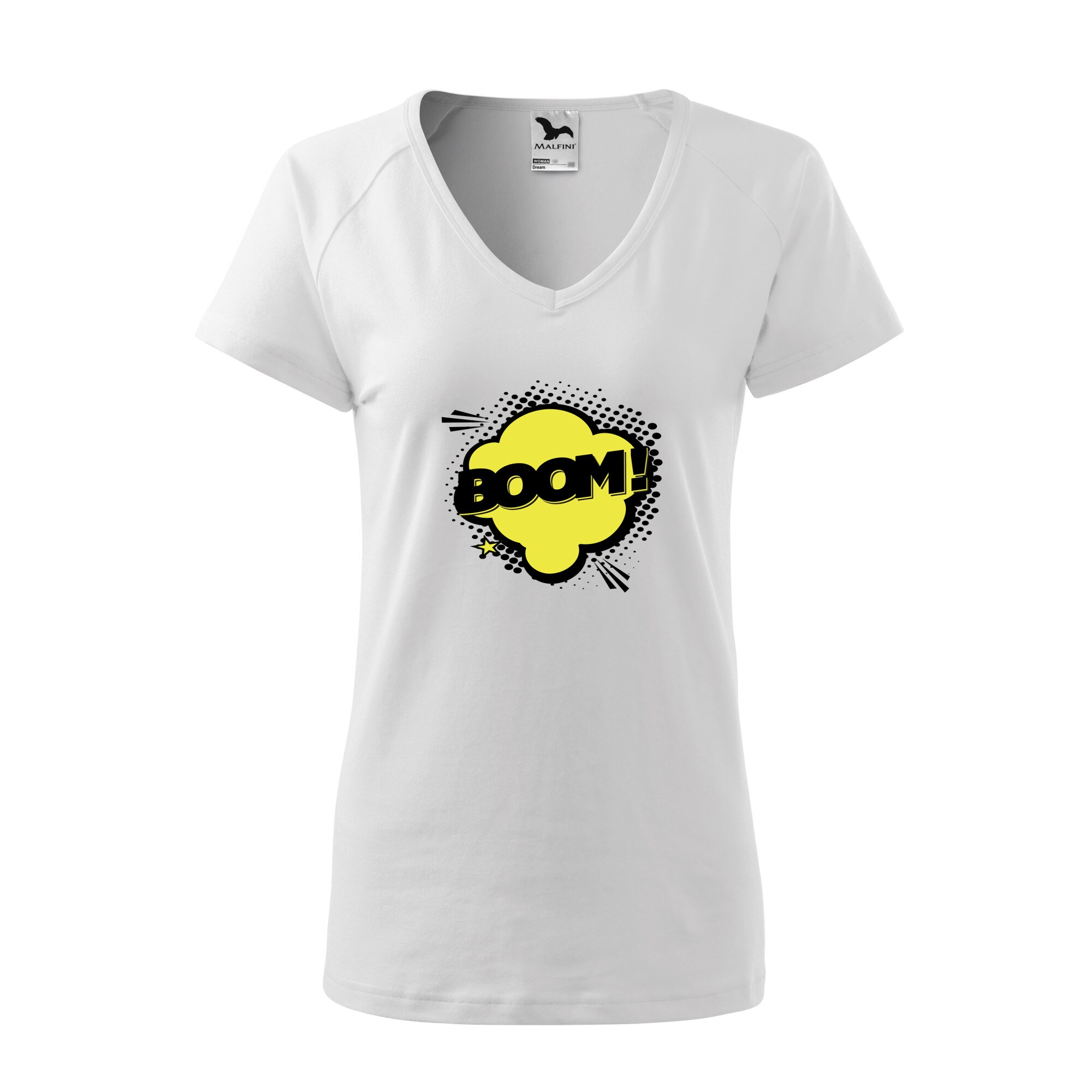 Tricou dama, Malfini, Comic Boom Explosion, Alb, L