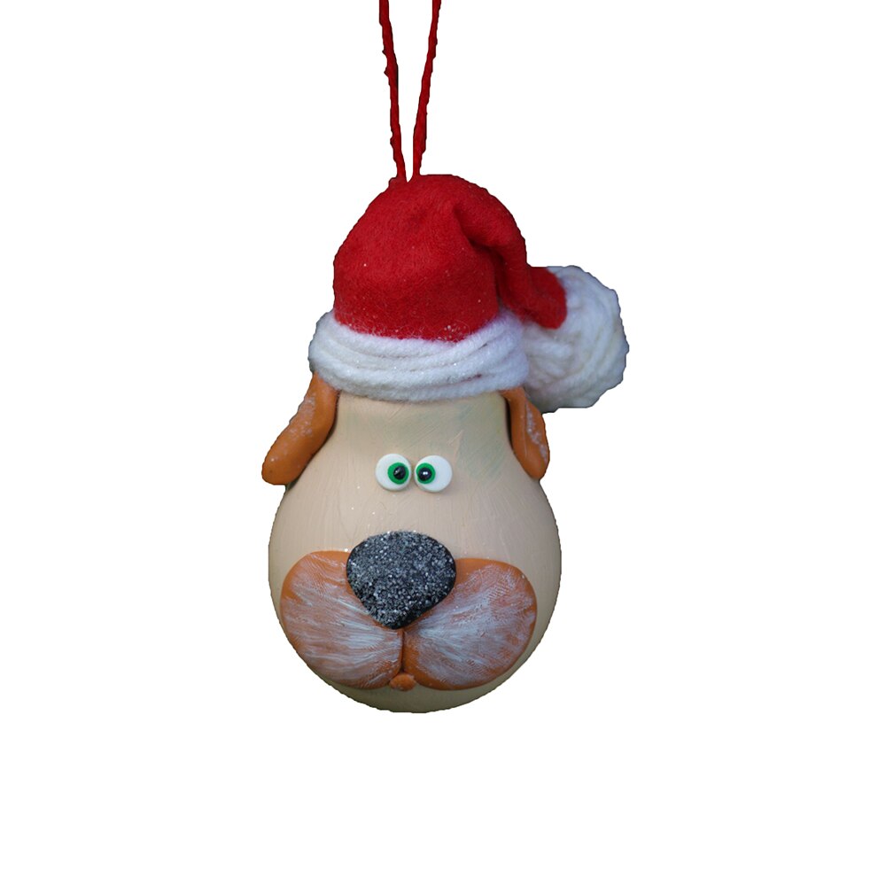 Glob brad cu caine, Marca Tracolla , Globuri Craciun lucrate manual