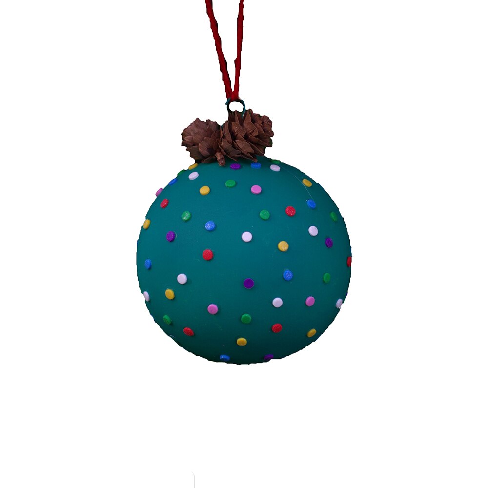 Glob verde cu buline colorate, Marca Tracolla , Globuri Craciun