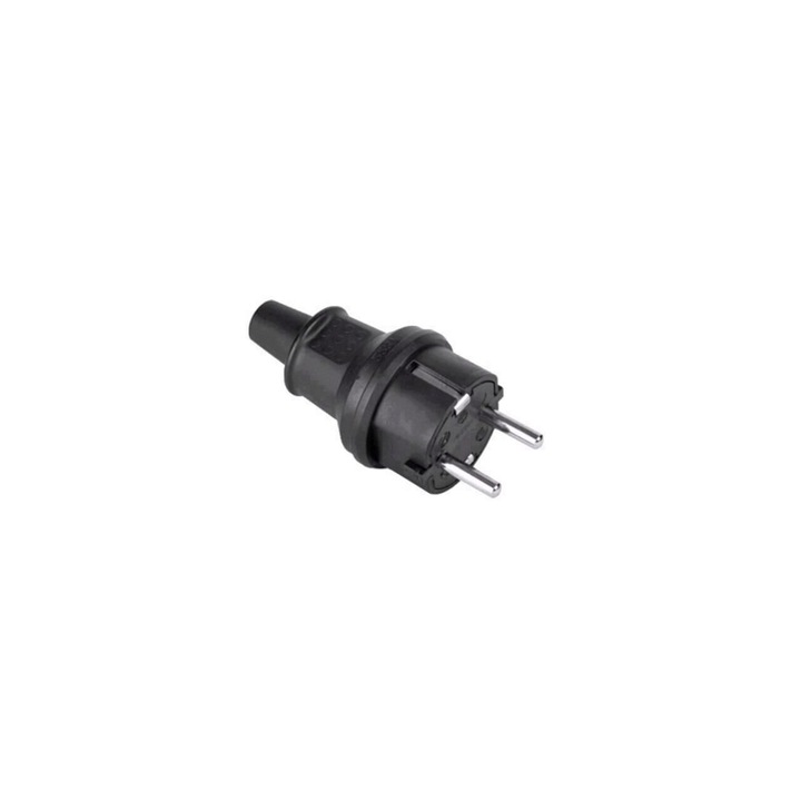 Stecher cauciuc, Ipee URZ3175, 16A/250V, culoare neagra, IP44