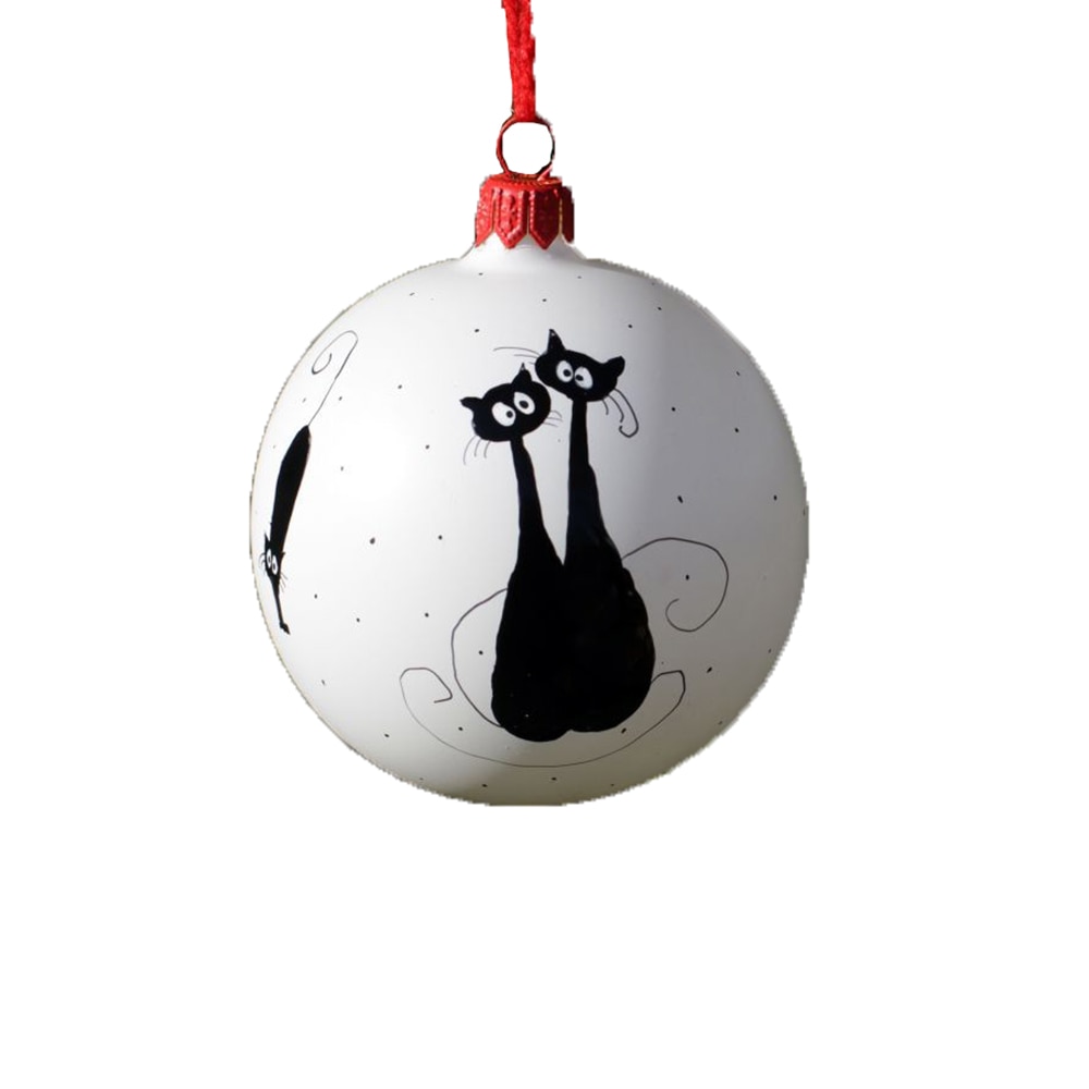 Glob alb cu pisici, Marca Tracolla , Globuri Craciun