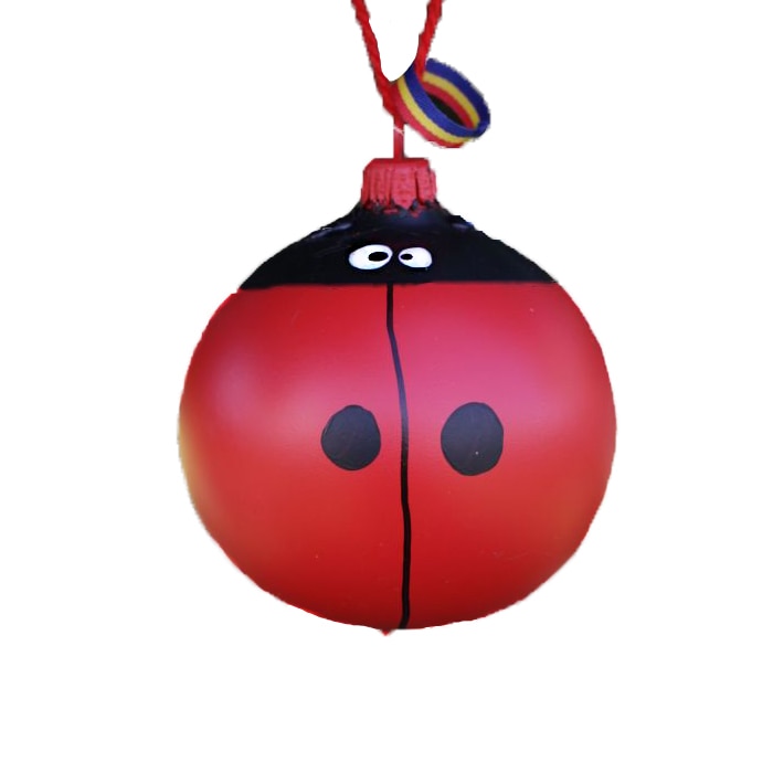 Glob cu buburuza, Marca Tracolla , Globuri Craciun lucrate manual