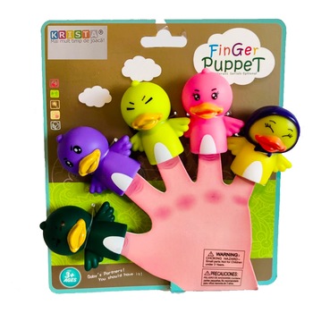 Set 5 figurine Mascote pentru degete, Finger Puppet Ratuste - Krista® Set 5 figurine Mascote pentru degete, Finger Puppet Ratuste - Krista®
