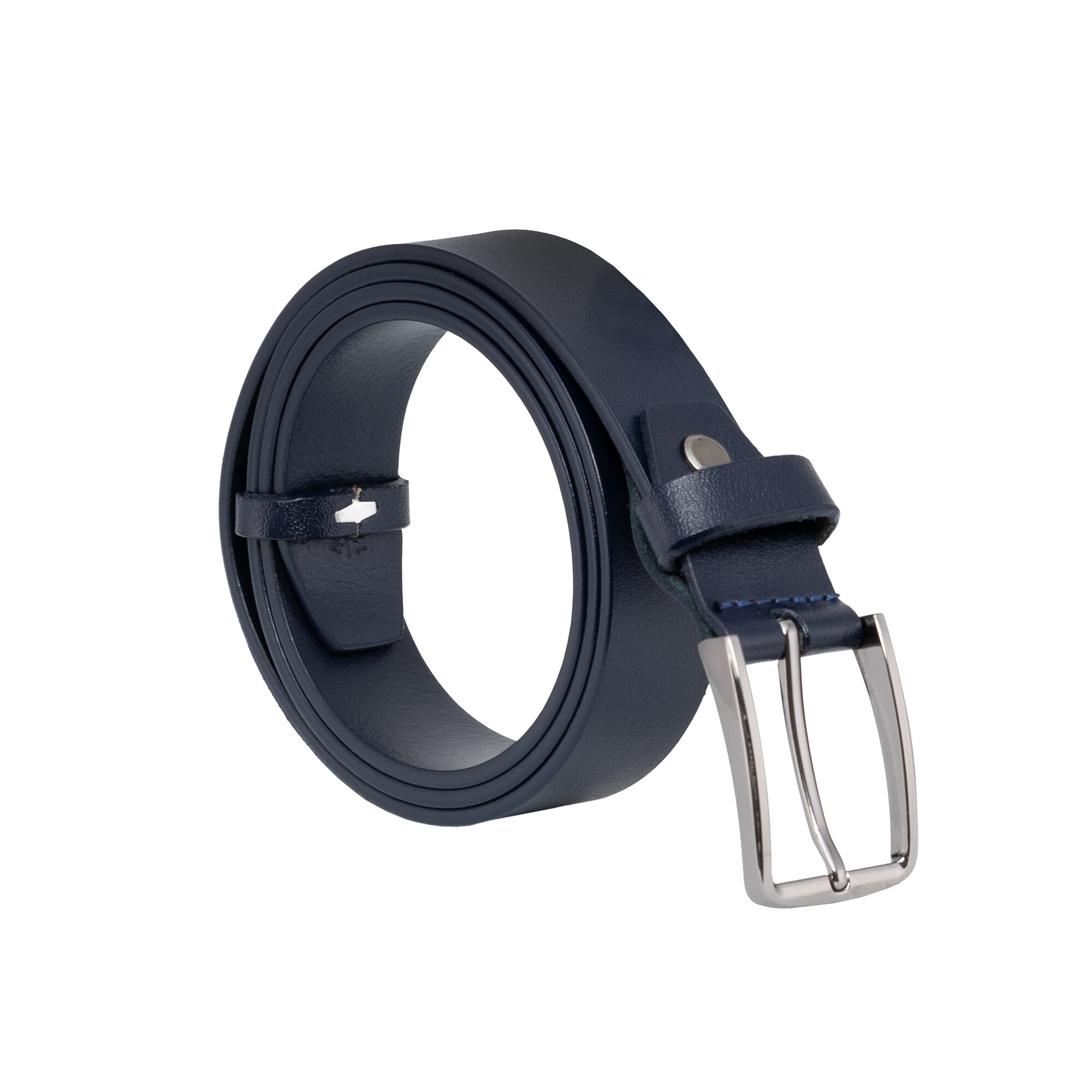 Curea din piele naturala ALL Colors, catarama tip clasic, 3 cm latime, Albastru marin