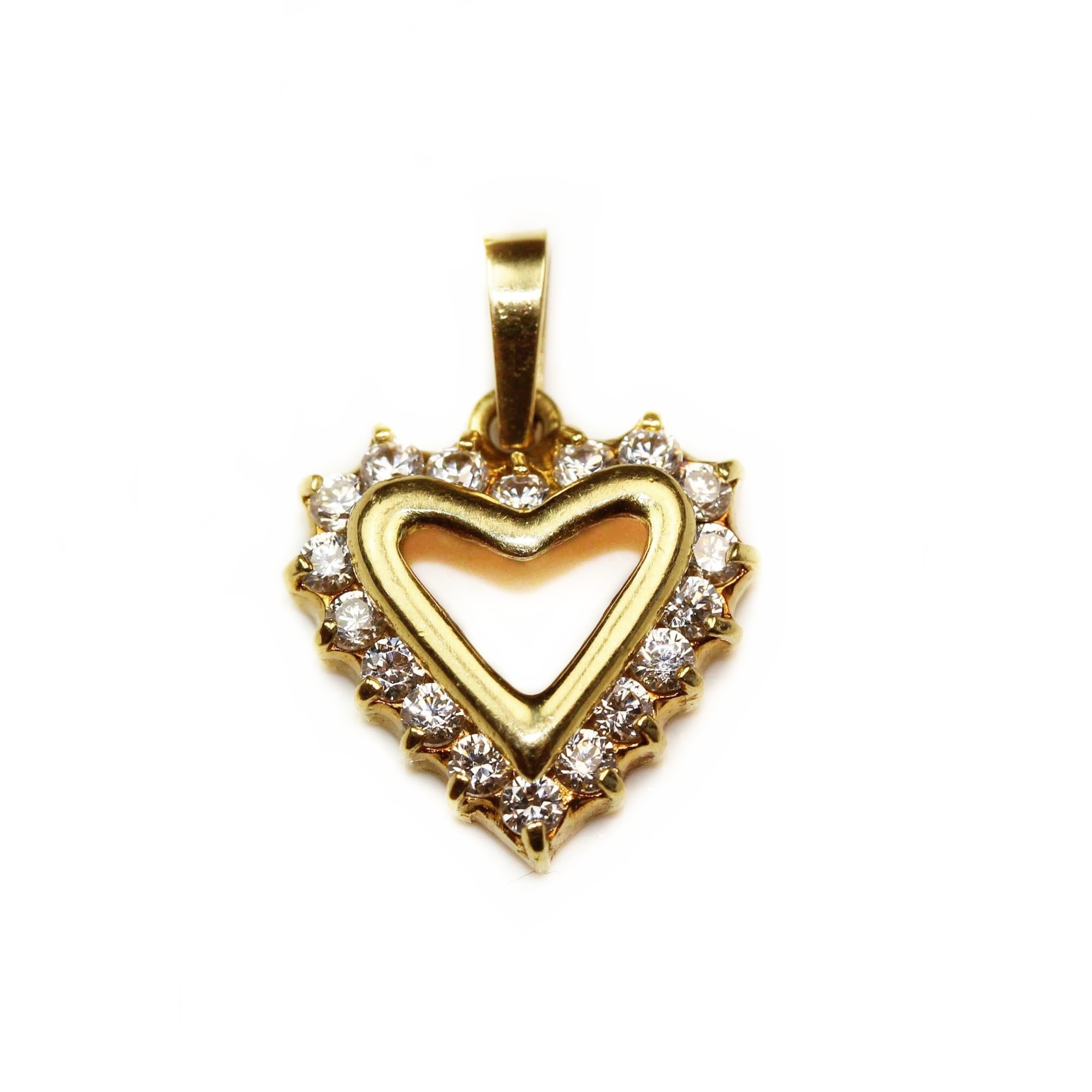 Pandantiv din aur galben 18k, Inima