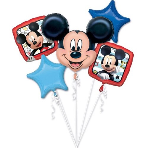 Buchet / set 5 baloane folie Mickey Roadster Racers, multicolor
